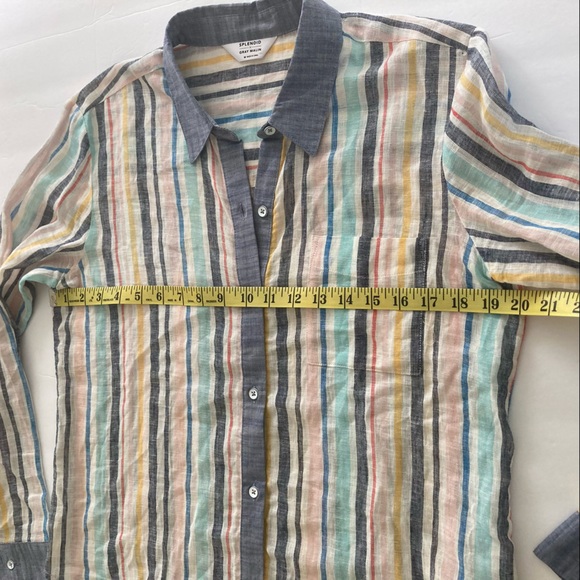 Splendid / Gray Malin striped Linen button down shirt - Picture 13 of 15